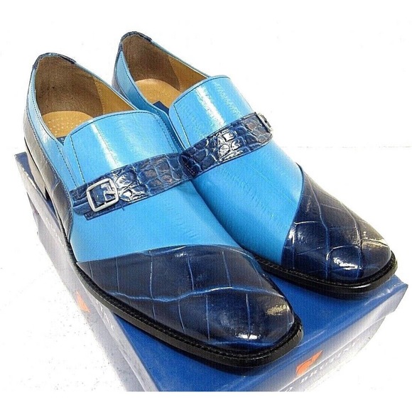 Mens GIORGIO BRUTINI HANEY Monkstrap Navy Blue Slip-On Oxford 211053 Size 15 NEW - Picture 1 of 7